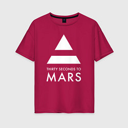 Футболка оверсайз женская 30 Seconds to Mars: 30 секунд, цвет: маджента