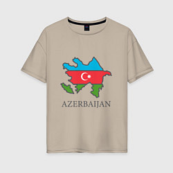 Футболка оверсайз женская Map Azerbaijan, цвет: миндальный