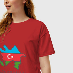 Футболка оверсайз женская Map Azerbaijan, цвет: красный — фото 2