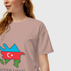 Футболка оверсайз женская Map Azerbaijan, цвет: пыльно-розовый — фото 2
