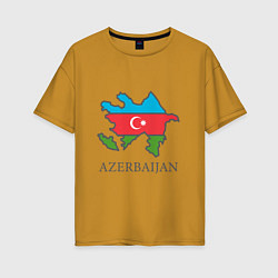 Футболка оверсайз женская Map Azerbaijan, цвет: горчичный