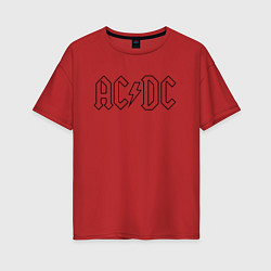 Футболка оверсайз женская ACDC Logo Молния, цвет: красный