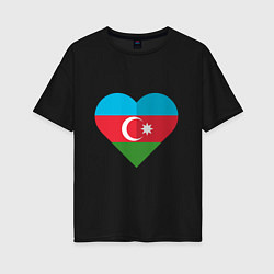 Футболка оверсайз женская Сердце Азербайджана, цвет: черный