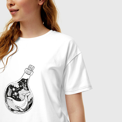 Женская футболка оверсайз Море в бутылке / Белый – фото 3