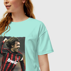 Футболка оверсайз женская Paolo Cesare Maldini - Milan цвета мятный — фото 2