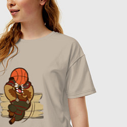 Футболка оверсайз женская Рейгор Каменное Копыто, цвет: миндальный — фото 2