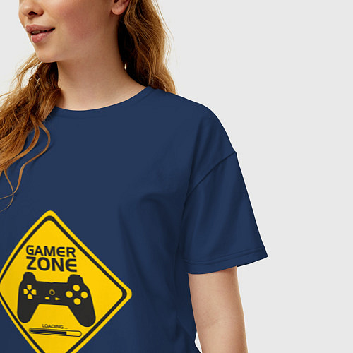 Женская футболка оверсайз Игровая Территория / Тёмно-синий – фото 3