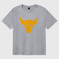 Футболка оверсайз женская Бык Дуэйн Скала Джонсон, цвет: меланж