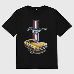 Футболка оверсайз женская Mustang motorsport, цвет: черный