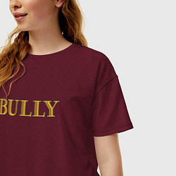 Футболка оверсайз женская Bully Big Logo, цвет: меланж-бордовый — фото 2