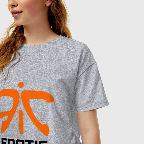 Женская футболка оверсайз Dota 2: Fnatic Team / Меланж – фото 3