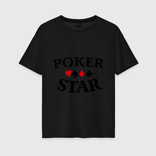 Женская футболка оверсайз Poker Star / Черный – фото 1