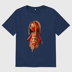 Футболка оверсайз женская Красная кукла, цвет: тёмно-синий