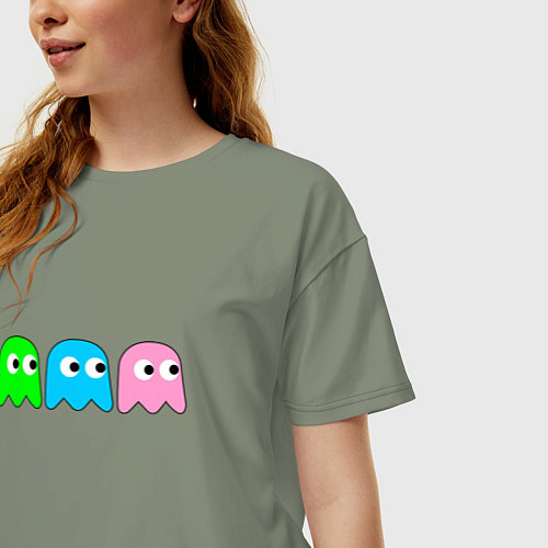 Женская футболка оверсайз Pac man - play Для двоих / Авокадо – фото 3
