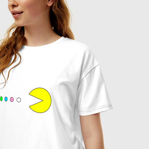 Женская футболка оверсайз Pac - man Для пары / Белый – фото 3