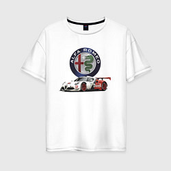 Футболка оверсайз женская Alfa Romeo - motorsport, цвет: белый
