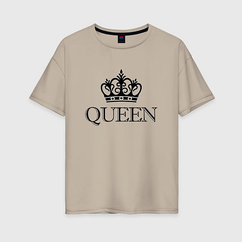 Женская футболка оверсайз QUEEN ПАРНЫЕ Королева / Миндальный – фото 1
