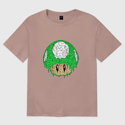 Футболка оверсайз женская Поплывший Гриб, цвет: пыльно-розовый