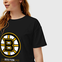 Футболка оверсайз женская Boston Bruins , Бостон Брюинз, цвет: черный — фото 2