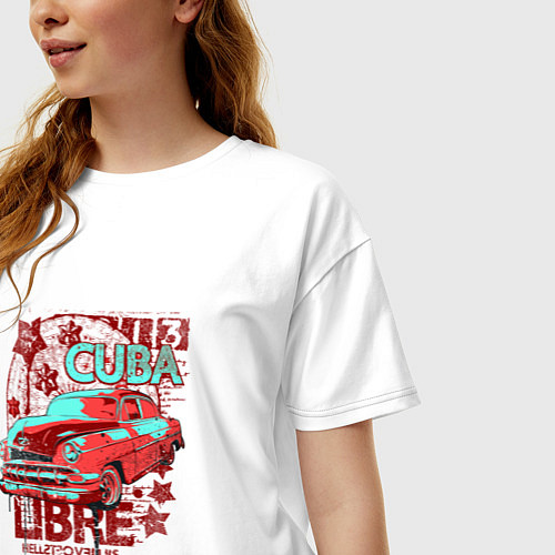 Женская футболка оверсайз Cuba libre! / Белый – фото 3