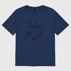 Футболка оверсайз женская ПИНК ФЛОЙД ГЛИТЧ PINK FLOYD LOGO, цвет: тёмно-синий