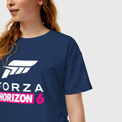 Футболка оверсайз женская Forza Horizon 6 logo, цвет: тёмно-синий — фото 2