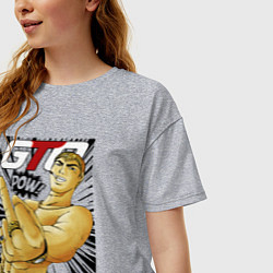 Футболка оверсайз женская Onizuka fuck pow, цвет: меланж — фото 2