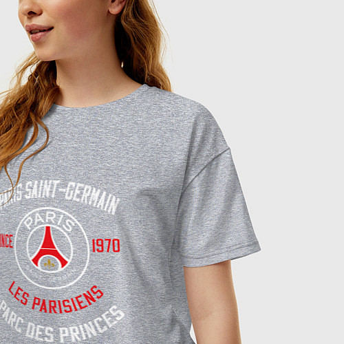Женская футболка оверсайз PARIS SAINT - GERMAIN ПСЖ ФУТБОЛ / Меланж – фото 3