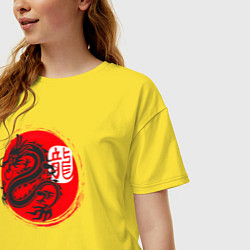 Футболка оверсайз женская Ниндзя дракон Япония, цвет: желтый — фото 2