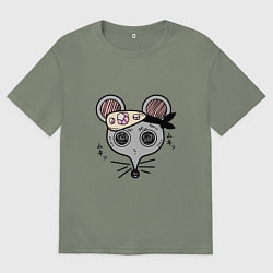 Футболка оверсайз женская Клинок, рассекающий демонов Мыши-ниндзя Шиноби Kim, цвет: авокадо