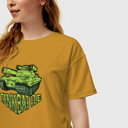 Футболка оверсайз женская Tank battle, цвет: горчичный — фото 2