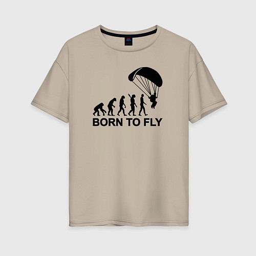 Женская футболка оверсайз Рожденный летать / Миндальный – фото 1