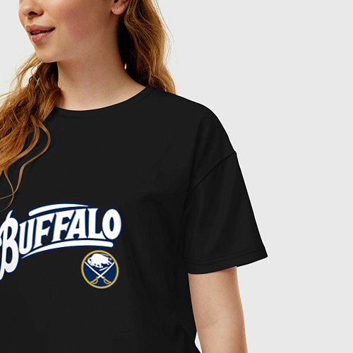 Женская футболка оверсайз Баффало Сейберз , Buffalo Sabres / Черный – фото 3