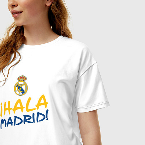 Женская футболка оверсайз HALA MADRID, Real Madrid, Реал Мадрид / Белый – фото 3