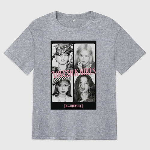 Женская футболка оверсайз Blackpink K-pop / Меланж – фото 1