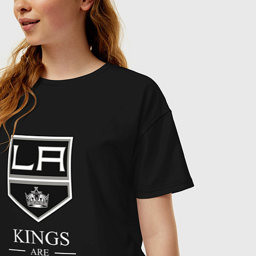 Женская футболка оверсайз Los Angeles Kings, Лос Анджелес Кингз / Черный – фото 3