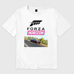 Футболка оверсайз женская Forza Horizon 5 Plymouth Barracuda, цвет: белый