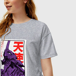 Футболка оверсайз женская Евангелион ltd 0001, цвет: меланж — фото 2