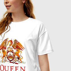 Футболка оверсайз женская Queen, логотип, цвет: белый — фото 2
