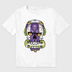 Футболка оверсайз женская Cool art skull, цвет: белый
