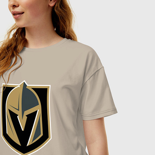 Женская футболка оверсайз Vegas Golden Knights , Вегас Голден Найтс / Миндальный – фото 3