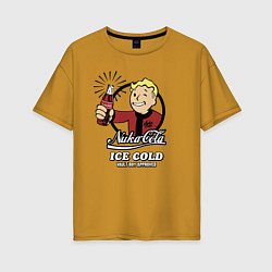 Футболка оверсайз женская Fallout Nuka Cola Vault Boy Approved, цвет: горчичный