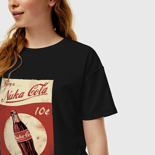 Женская футболка оверсайз Fallout Nuka Cola Poster Pop art / Черный – фото 3