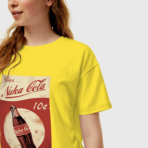 Женская футболка оверсайз Fallout Nuka Cola Poster Pop art / Желтый – фото 3