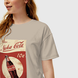 Футболка оверсайз женская Fallout Nuka Cola Poster Pop art, цвет: миндальный — фото 2