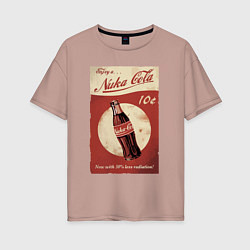 Футболка оверсайз женская Fallout Nuka Cola Poster Pop art, цвет: пыльно-розовый