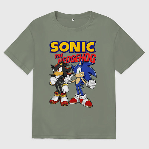 Женская футболка оверсайз ЕЖ СОНИК SONIC THE HEDGEHOG / Авокадо – фото 1