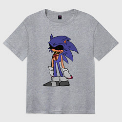 Футболка оверсайз женская Sonic Exe Sketch Hedgehog, цвет: меланж