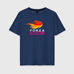 Футболка оверсайз женская Forza Horizon 5 logo, цвет: тёмно-синий