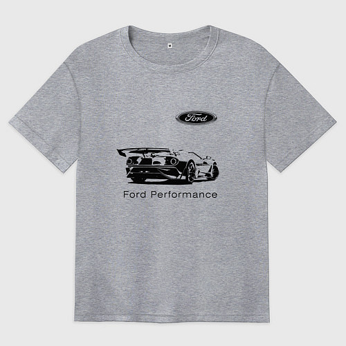 Женская футболка оверсайз Ford Performance Racing team / Меланж – фото 1